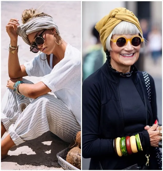 Летняя модная тенденция 2021: повязывание шарфа на голову16