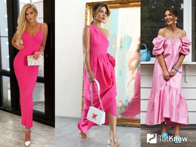 Современные розовые брендовые платья