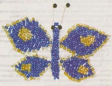 Простая бабочка из бисера - схема плетения для начинающих