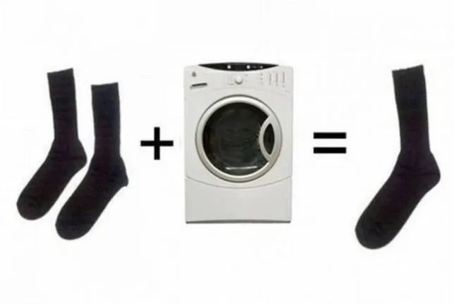 Где носок помещается в стиральной машине?