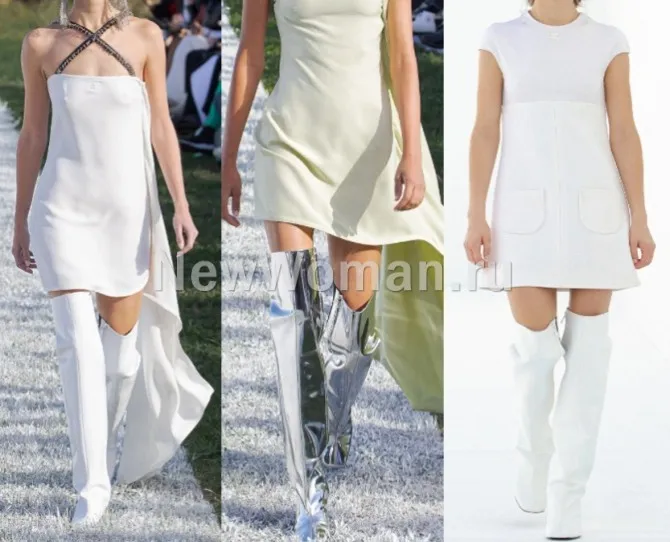 Летние белые и серебряные сапоги от кутюр - самые модные женские сапоги 2022 года - главные тренды
