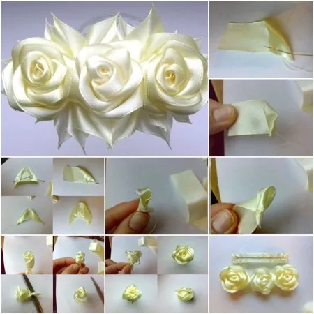 Как сделать маленькую розу из ленты