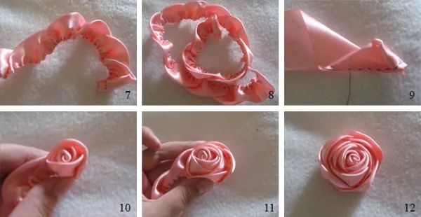 Розы из атласной ленты своими руками. Как составить букет. Подробный мастер-класс с фотографиями.