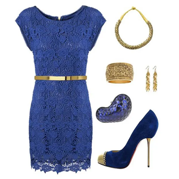 Красивые синие и золотые цвета на одежде