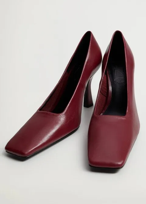 Туфли с квадратным носком цвета бордо, Mango, 6499rs.