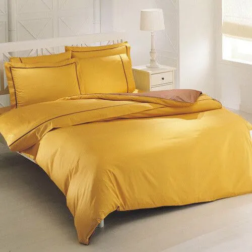 Желтое сатиновое постельное белье