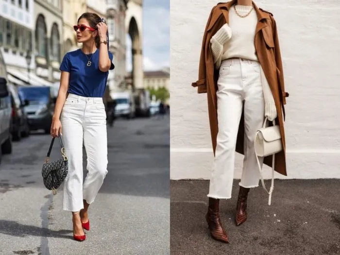 Белые женщины носят джинсы и мода фото