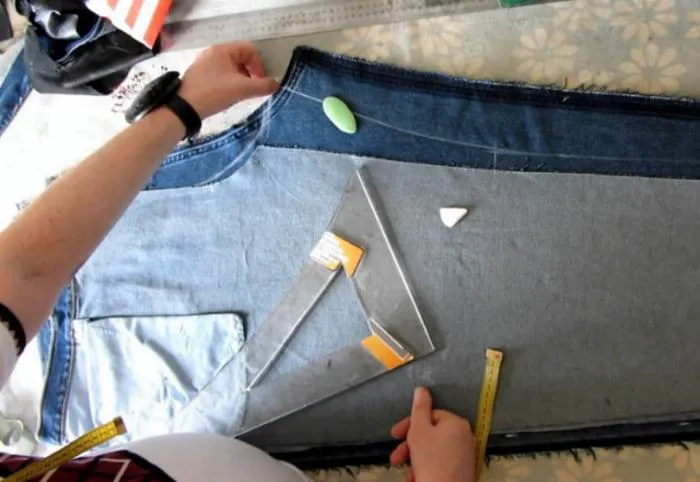 Как выкроить пояс для джинсов с боковыми швами
