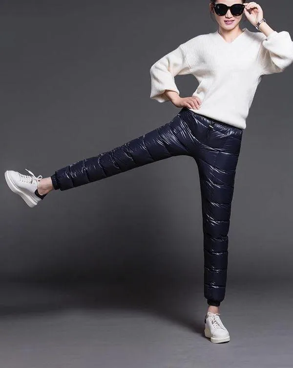 Популярные женские зимние утепленные брюки, брендовые, элегантный внешний вид