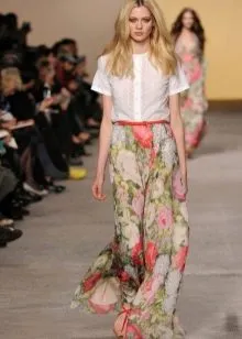 Шифоновая юбка в пол с цветочным принтом