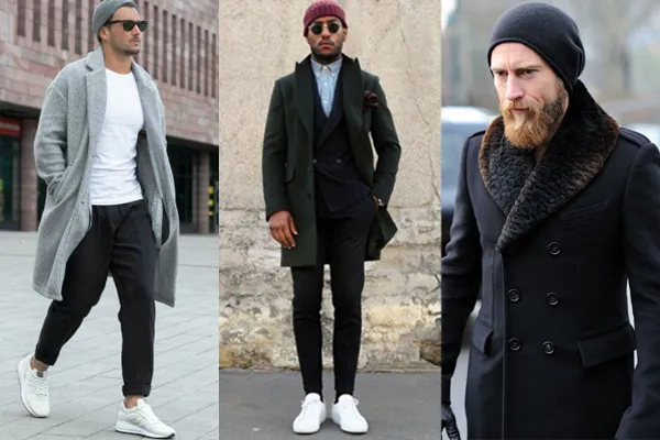 Мужчины в пальто и шляпах