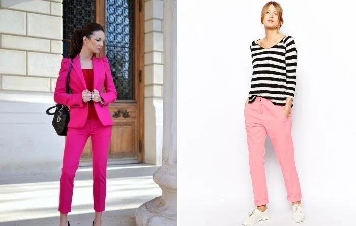 Элегантные розовые брюки