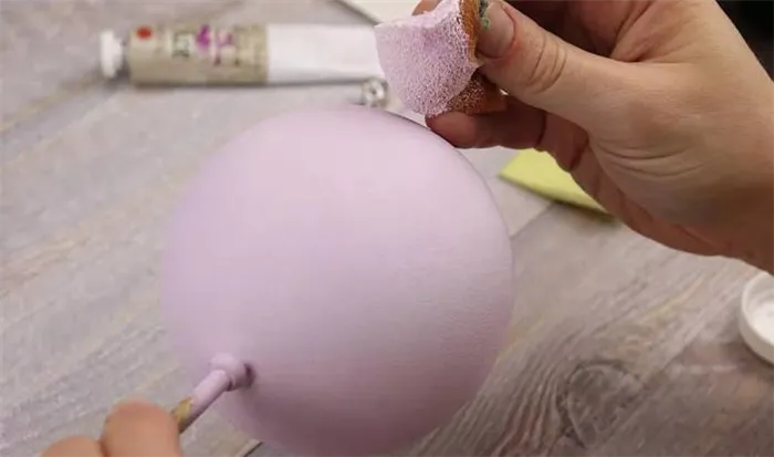 Декупаж шариков из пенопласта с помощью салфеток