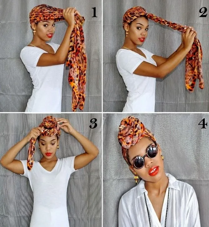 Летняя модная тенденция 2021: повязывание шарфа вокруг головы23