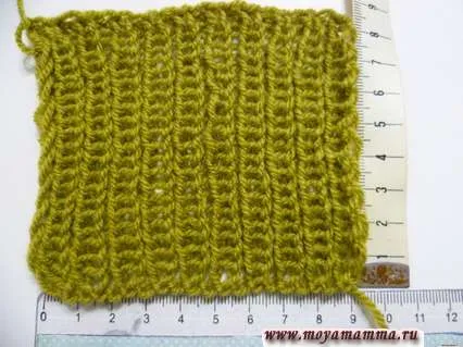 Образец 1 x1 резинка для вязания шарфов