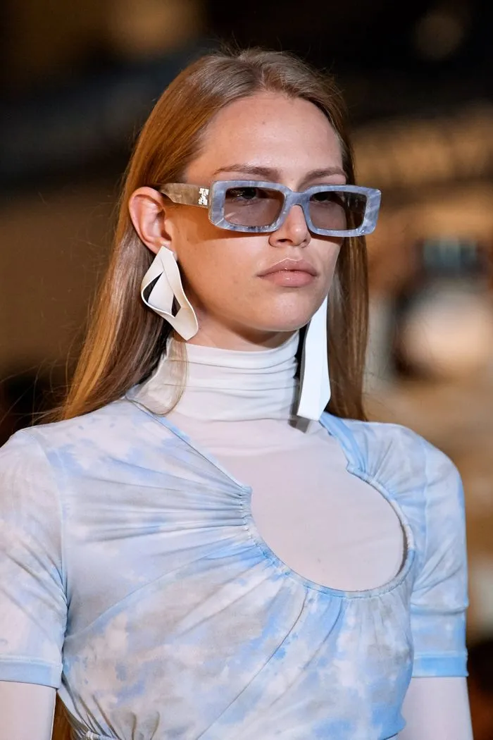 Современные прямоугольные солнцезащитные очки для женщин в прямоугольнике из коллекции Off-White 2020 года