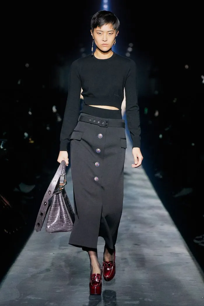 С чем носить длинную черную юбку. Из коллекции Givenchy