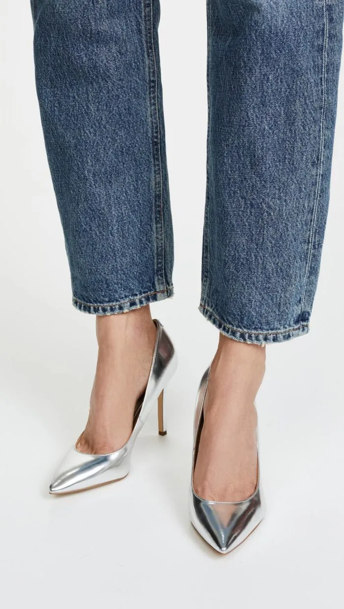 Женская обувь весна/лето: серебряные туфли на высоком каблуке