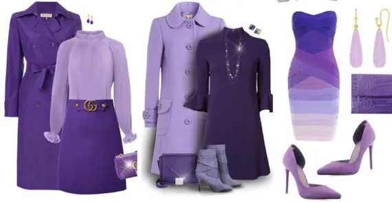 Сиреневый и фиолетовый сочетаются с одеждой