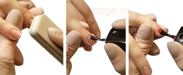 Подготовка ногтей и процедура нанесения гель-лака