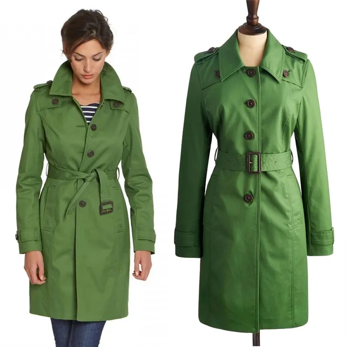 зелёное военное пальто