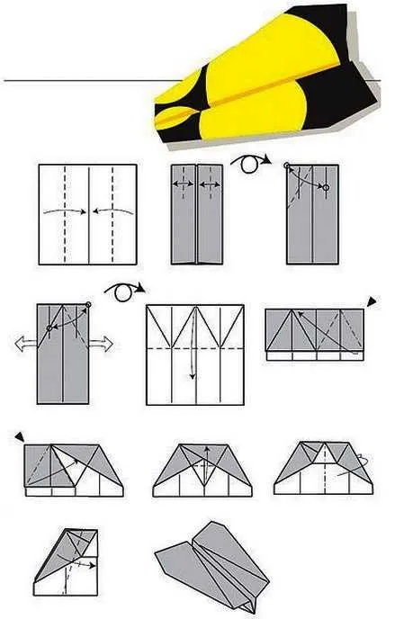 Как сделать бумажный самолет с тупым носом для полета на 100 метров