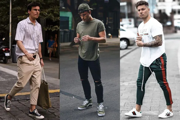Летние образы для мужчин в кроссовках и хлопковых брюках