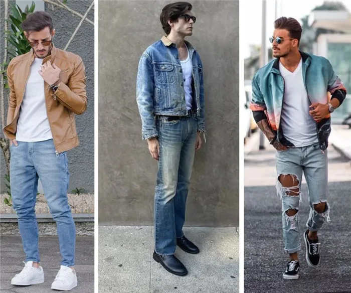 Мужские джинсы с пиджаком