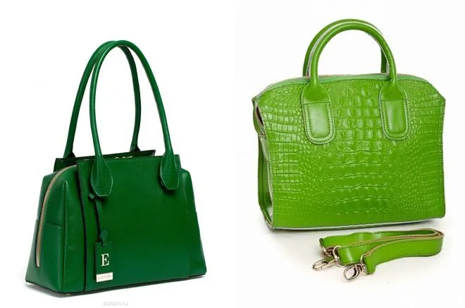 Зеленые кожаные сумки