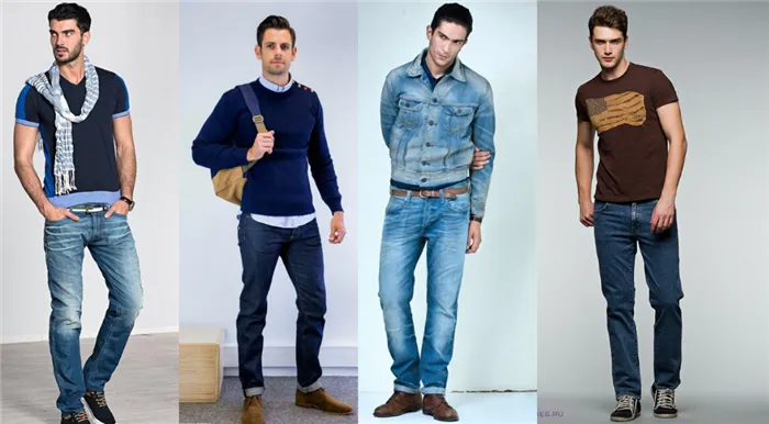 Мужчины в мужских расклешенных джинсах