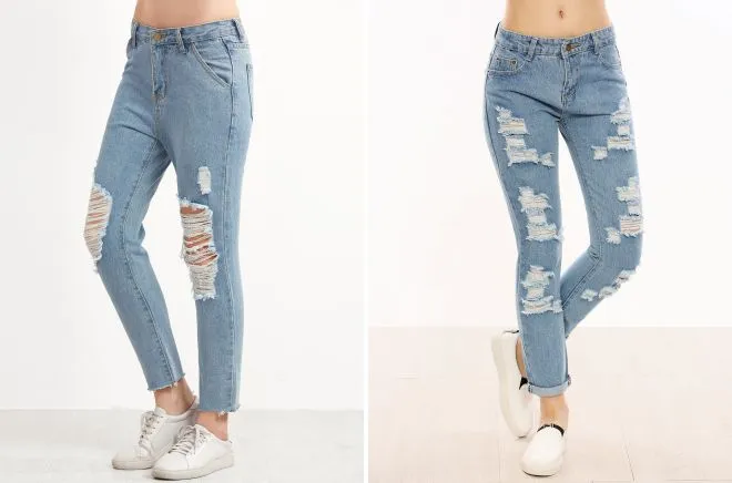 Классические рваные джинсы