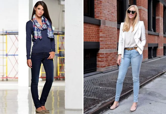 Что носить с классическими женскими джинсами