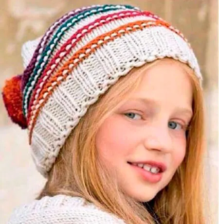 Красивые шапочки для девочек: спицы и вязание шапки спицами для девочек 27