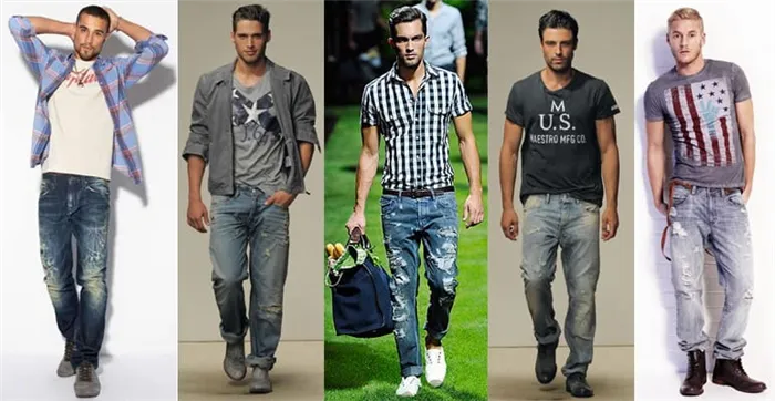Модные повседневные образы с рваными джинсами