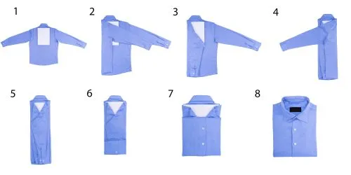 Раскладка для складывания рубашек с длинными рукавами