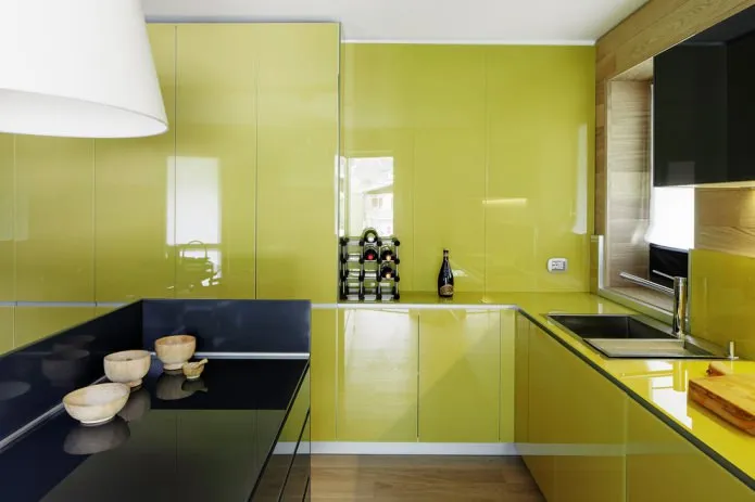 глянцевые шкафы оливково-зеленого цвета