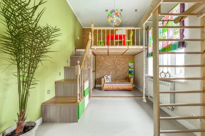 детская комната в оливково-коричневом цвете