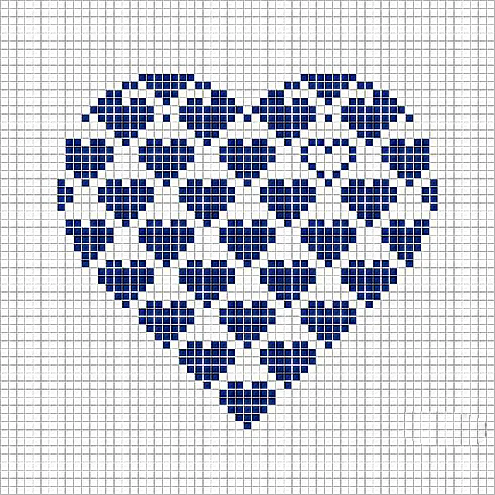 Орнамент в виде голубого сердца