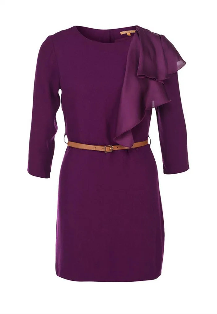 Темно-фиолетовое платье для работы