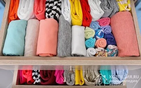 Рулоны для одежды в шкафу
