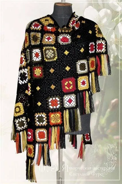 Узор для вязания шарфа с длинными узкими стежками