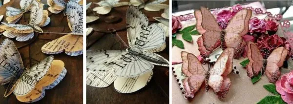 Примеры бабочек из бумаги