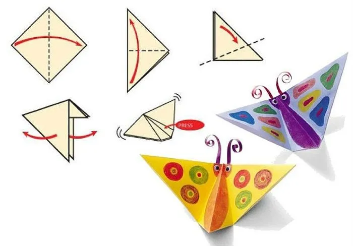 Бабочка оригами (фигурка для сборки)