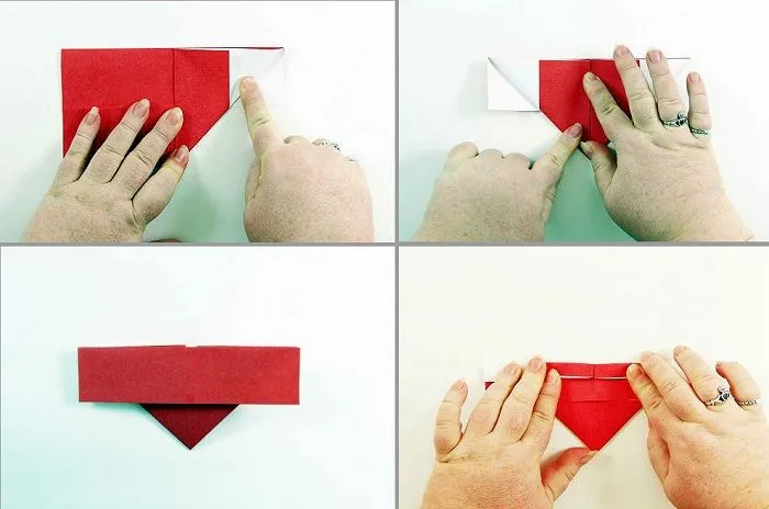 Оригами сердца с крыльями: шаги 9-12