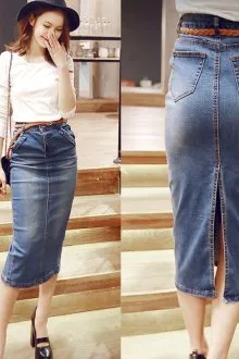 Особенности джинсовой юбки-карандаш