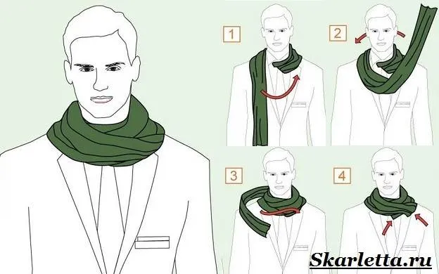 Как завязать шарф на шее - Как завязать шарф, схемы, фото - 23