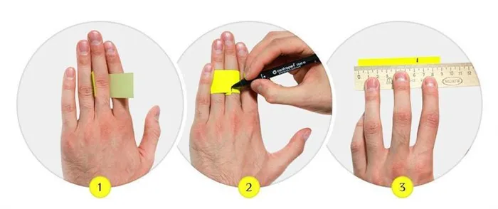 Как с помощью линейки узнать размер своего пальца?