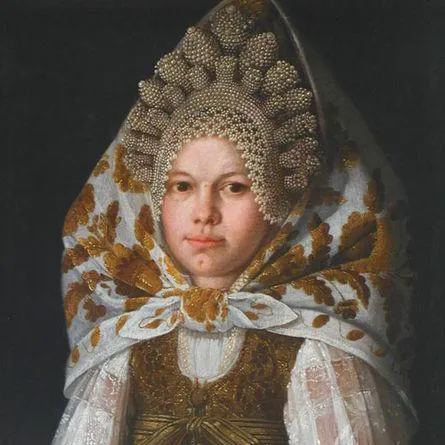 Тропулосский портрет женщины с цветами.