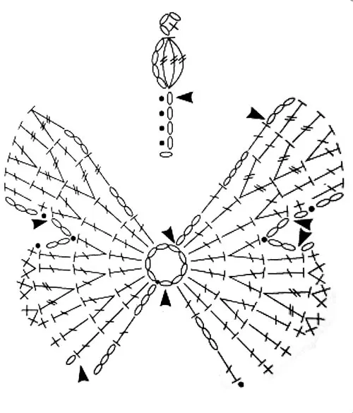 Схема вязания бабочки крючком и инструкции 2