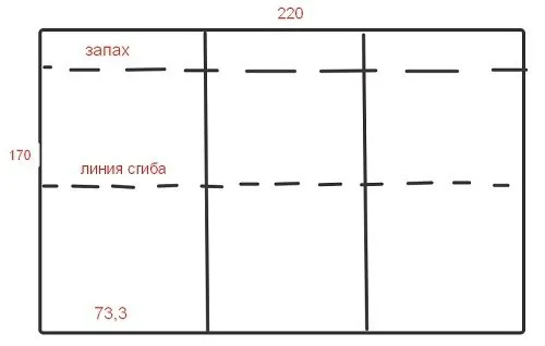 Схема пошива наволочки 70 на 70 с запахом